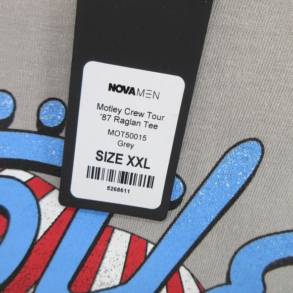 Motley Crue Mens T-Shirt Size XXL Tour '87 Raglan Tee Licensed Cotton Blend New - Picture 9 of 15